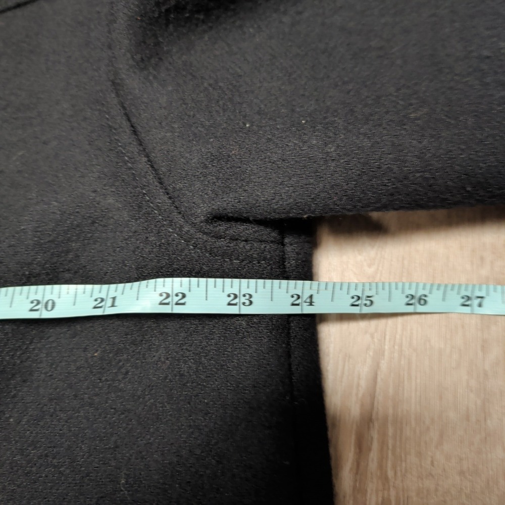 Vintage Banana Republic Mens L Black Wool Blend Quilt Lined Jacket Mid Length - Picture 3 of 7
